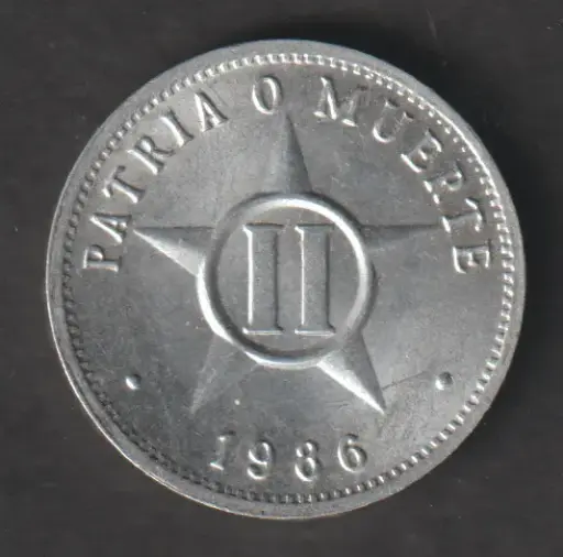 Cuba 2 pesos 1986 coin uncirculated condition