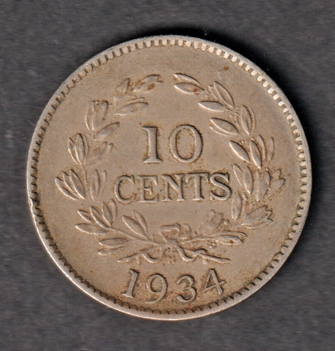[197169057512] Sarawak 10 ten cents 1934 coin great circulated condition