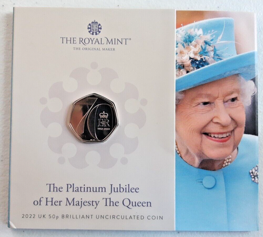 [197170294406] Great Britain 2022 50 pence Platinum Jubilee Elizabeth II brilliant uncirculated
