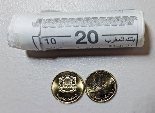 [196424771627] Morocco 20 Centimes 2012 coin uncirculated from bank roll