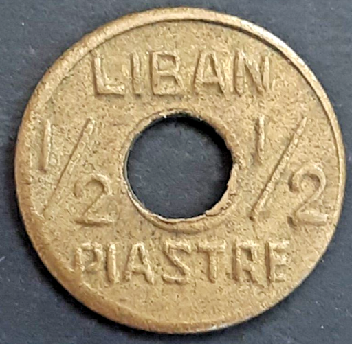 [196542482259] Lebanon 1/2 Ghirsh/Piastre WW2 War Coinage coin circulated condition rare