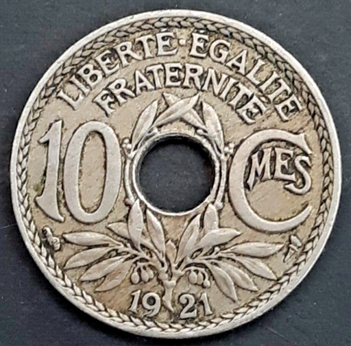 [196542570916] France 1921 10 centimes coin cornucopia mintmark circulated condition