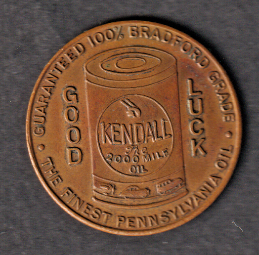 [197182526728] USA Kendall Oil advertising token brass nice used condition