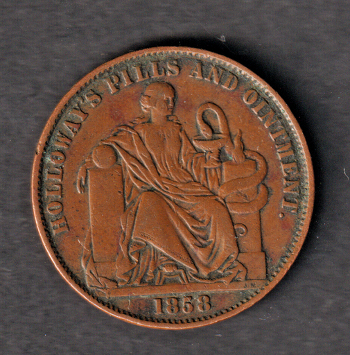 [197182671928] Great Britain Holloway's Pills and Ointments half penny trade token