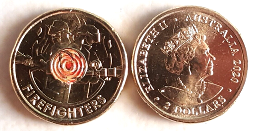 [196382599793] Australia 2020 Firefighters $2 two dollars coin uncirculated from mint bag