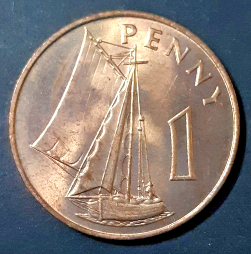 [196547082617] Gambia 1 penny 1966 lightly circulated coin great condition
