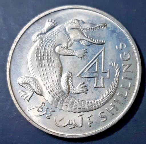[196547117105] Gambia 4 shillings 1966 almost uncirculated coin great condition