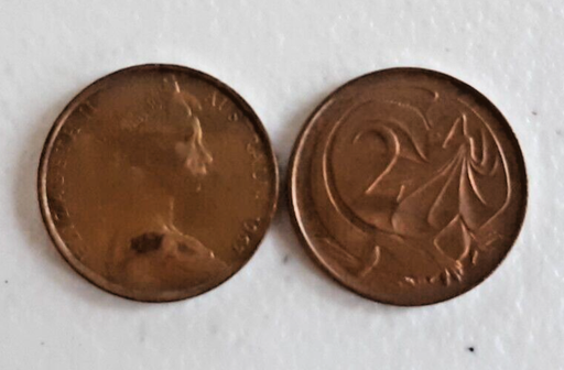 [196935816835] Australia 1967 2 cents 2c red brown (RB) coin circulated condition scarce