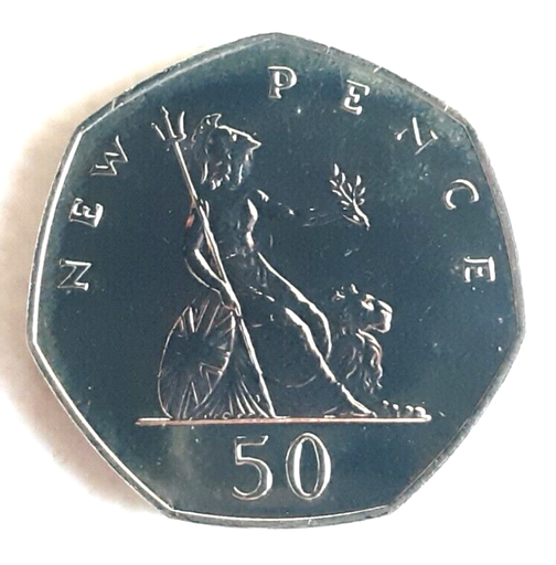 [196234867628] Great Britain 50 Pence proof coin 1971 uncirculated