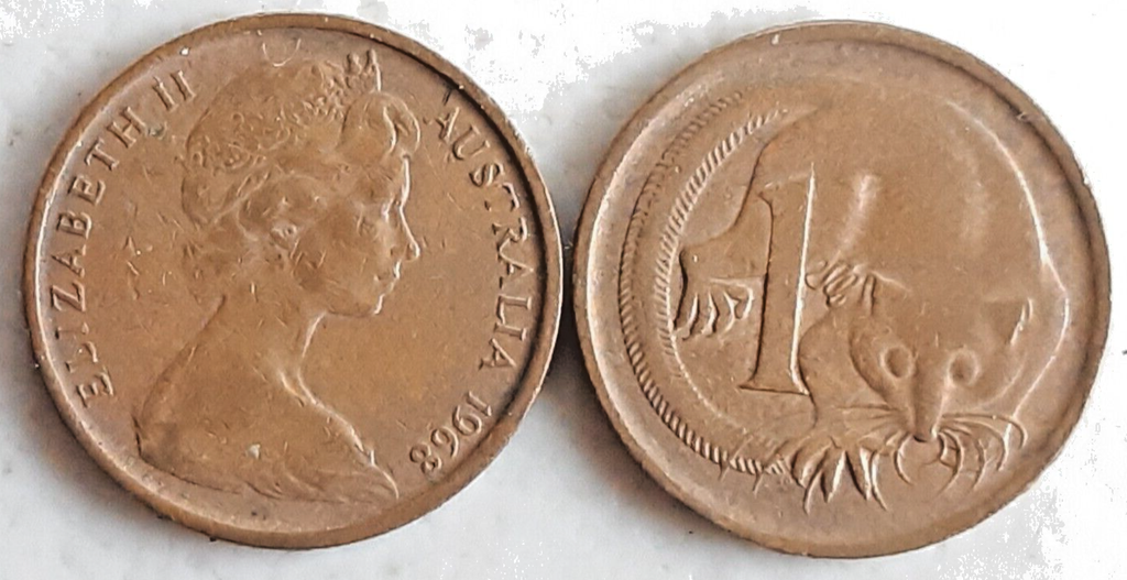 Australia 1968 1 cent 1c low mintage coin great circulated condition rare